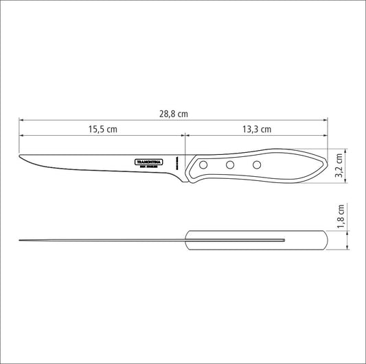 Tramontina Polywood Churrasco Fillet/Boning Knife 6" 16cm