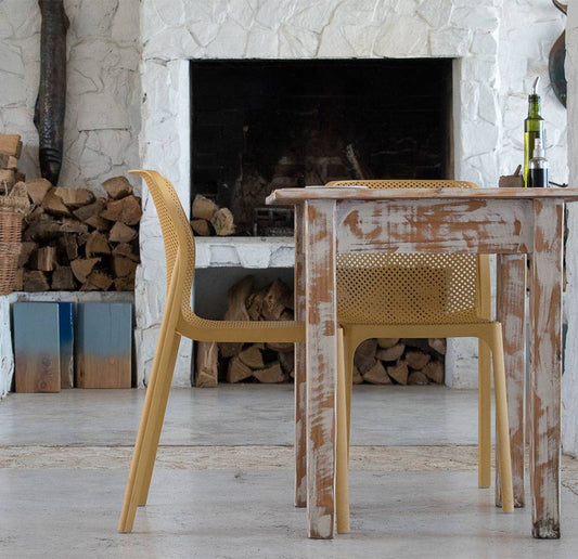 Bit Stackable Outdoor Chair, Mustard