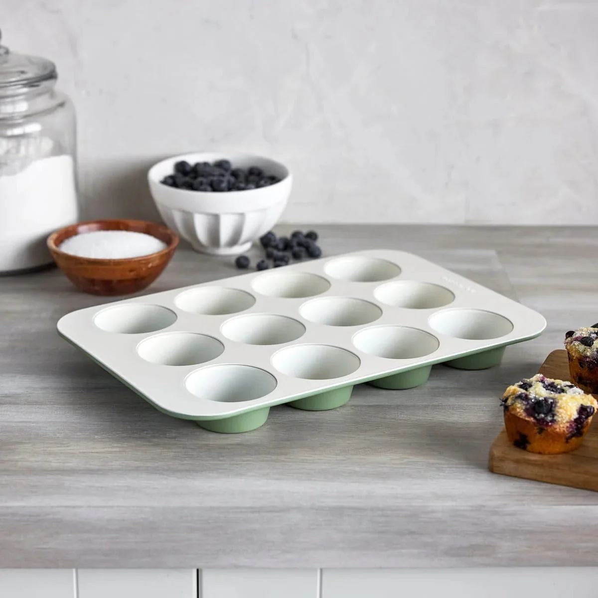 GreenPan 12 Cup Muffin Pan - Sage Green