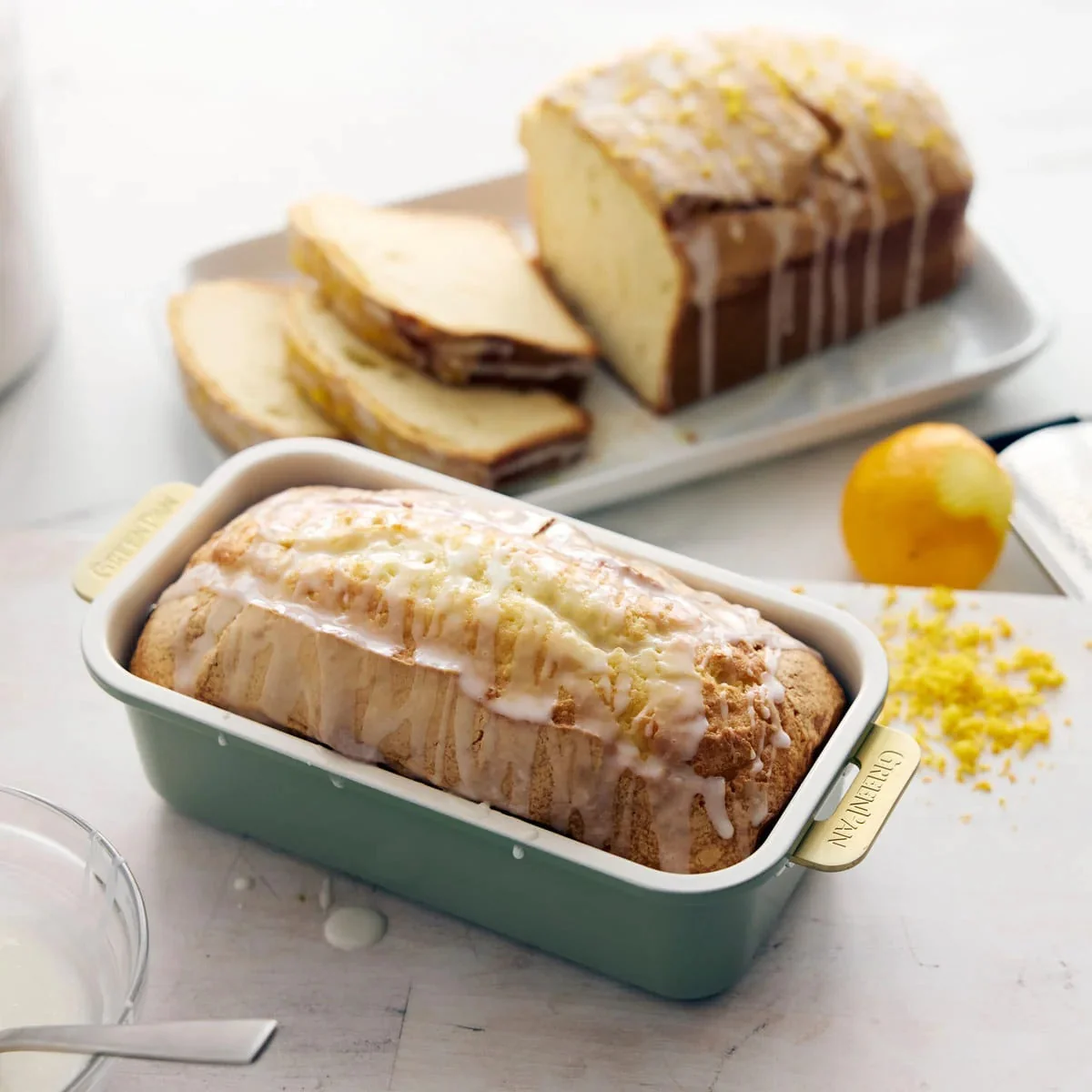 GreenPan Loaf Pan w Handles - Sage Green