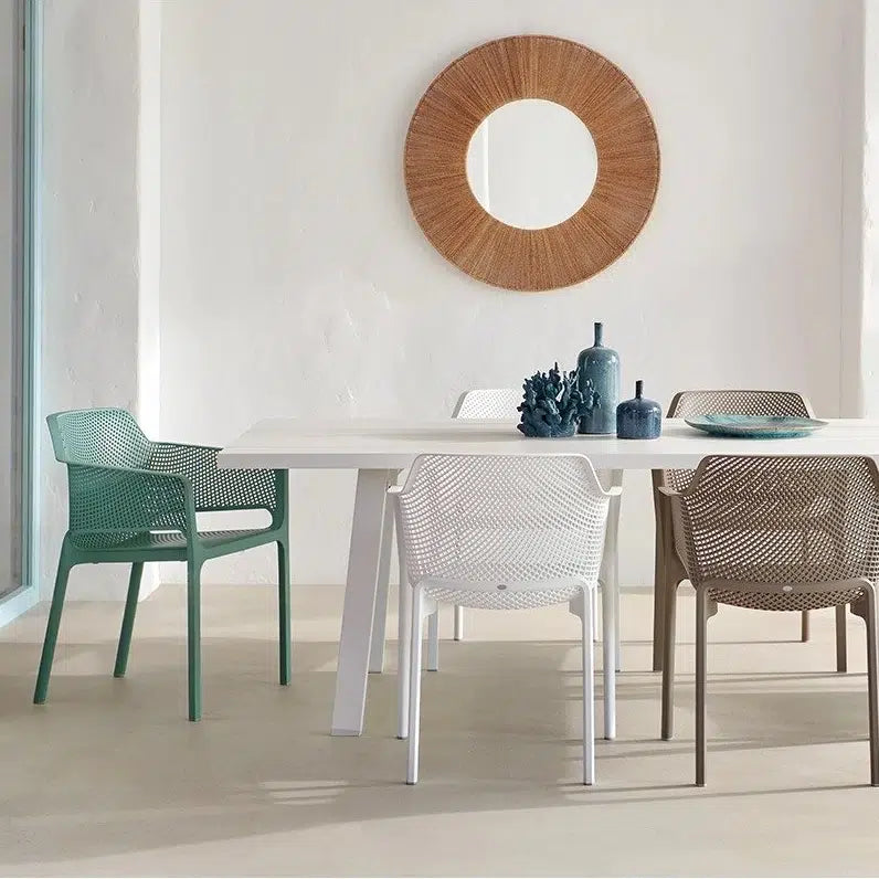 Net Stackable Outdoor Chair, Taupe