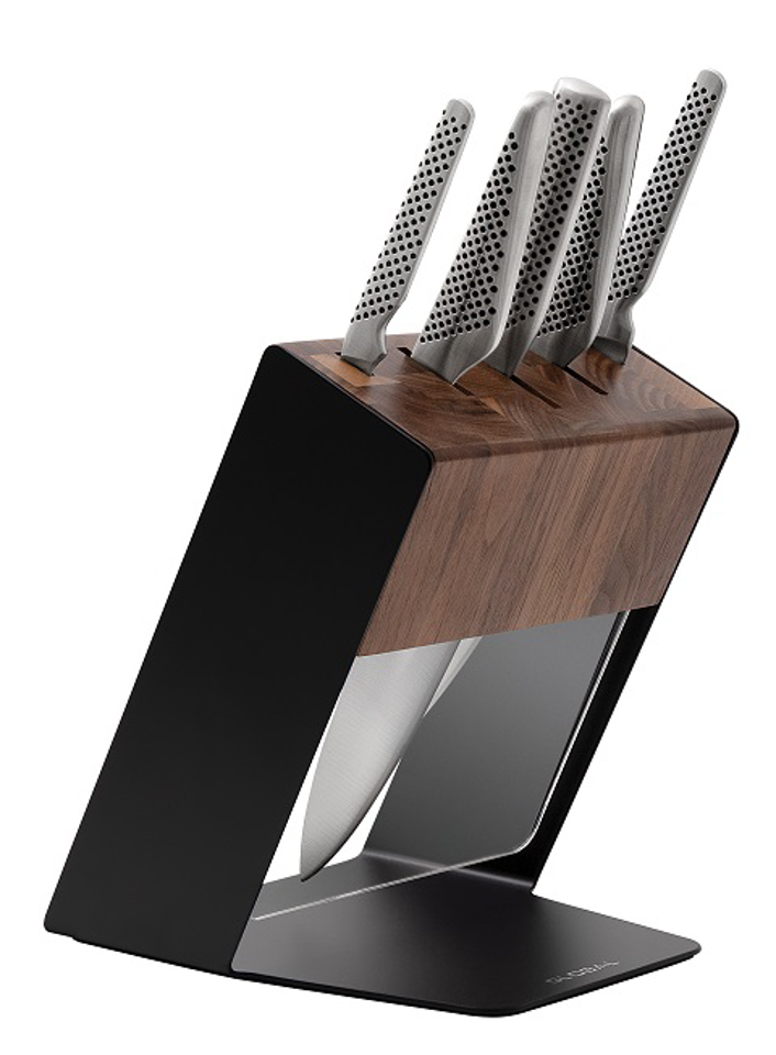 GLOBAL Katana 6 Piece Knife Block Set - Walnut