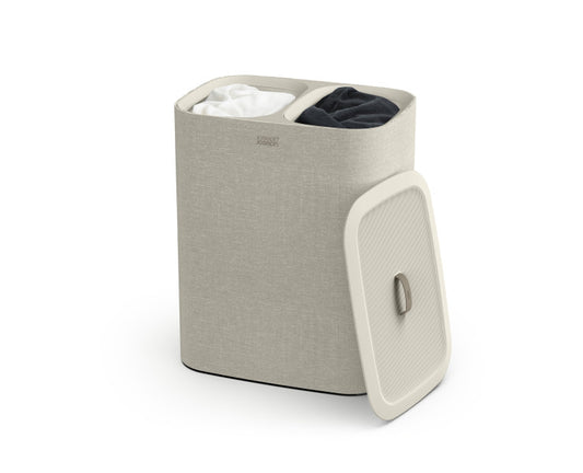 Joseph Joseph Tota 90L 2 Comp Laundry Separation Basket - Ecru
