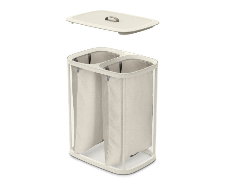 Joseph Joseph Tota 90L 2 Comp Laundry Separation Basket - Ecru
