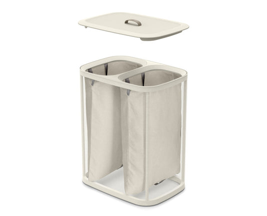 Joseph Joseph Tota 90L 2 Comp Laundry Separation Basket - Ecru