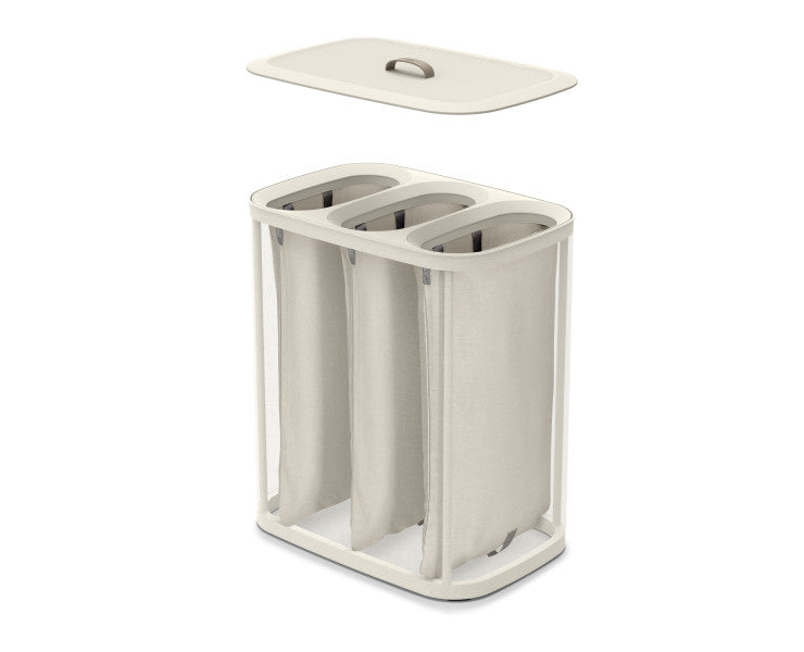 Joseph Joseph Tota 3 Comp 90L Laundry Separation Basket - Ecru