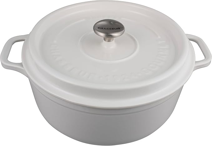 Chasseur Gourmet Round French Oven 26cm - Crisp White
