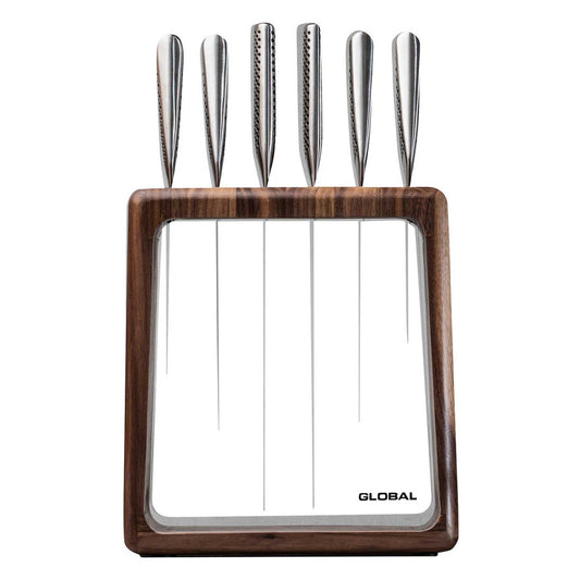GLOBAL Hashira 7 Piece Knife Block Set - Walnut