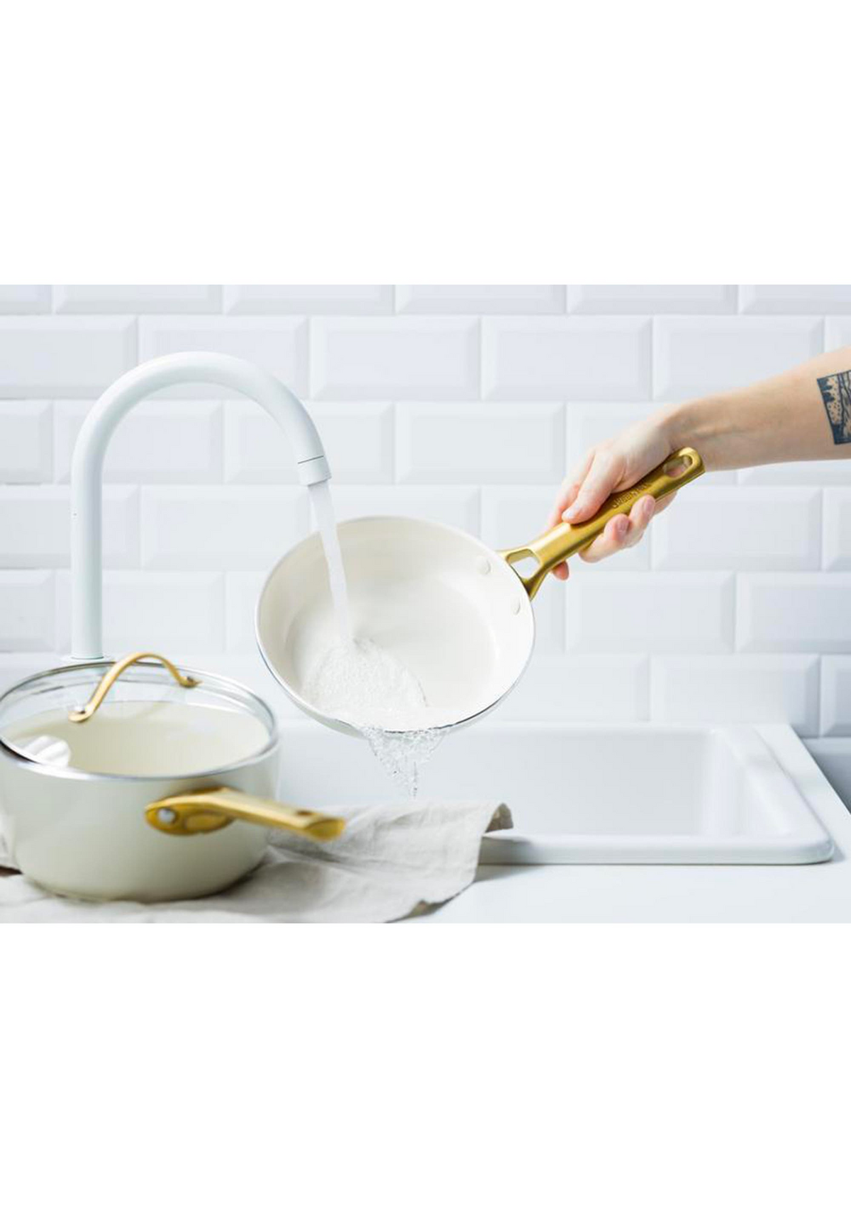 GreenPan Padova 6 (10) Piece Cookset - Cream