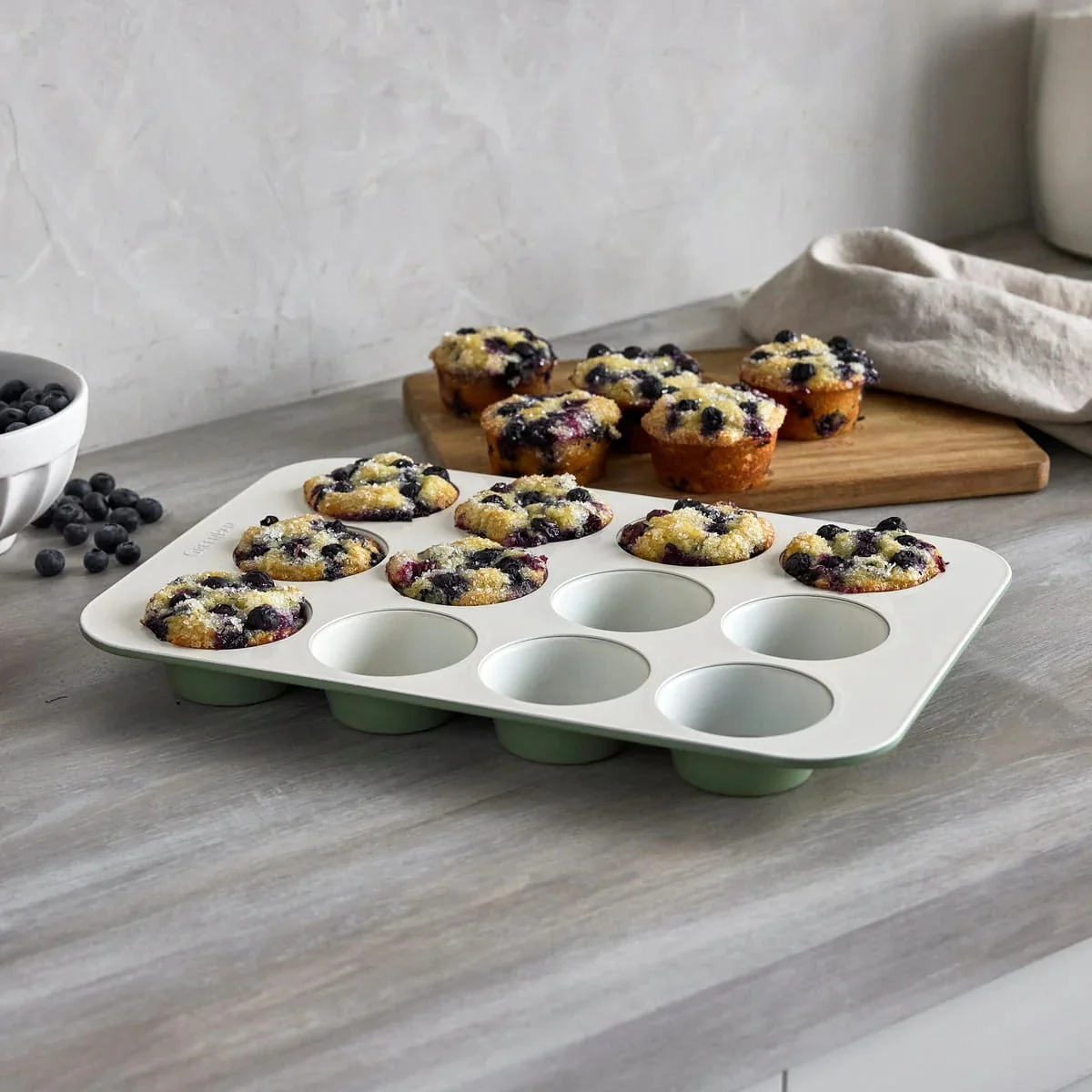 GreenPan 12 Cup Muffin Pan - Sage Green