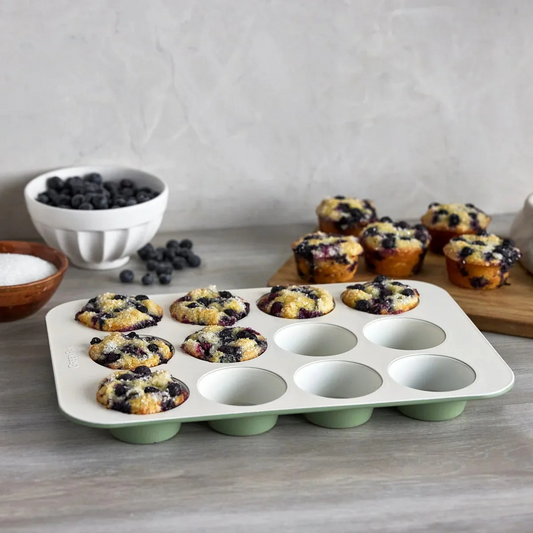 GreenPan 12 Cup Muffin Pan - Sage Green