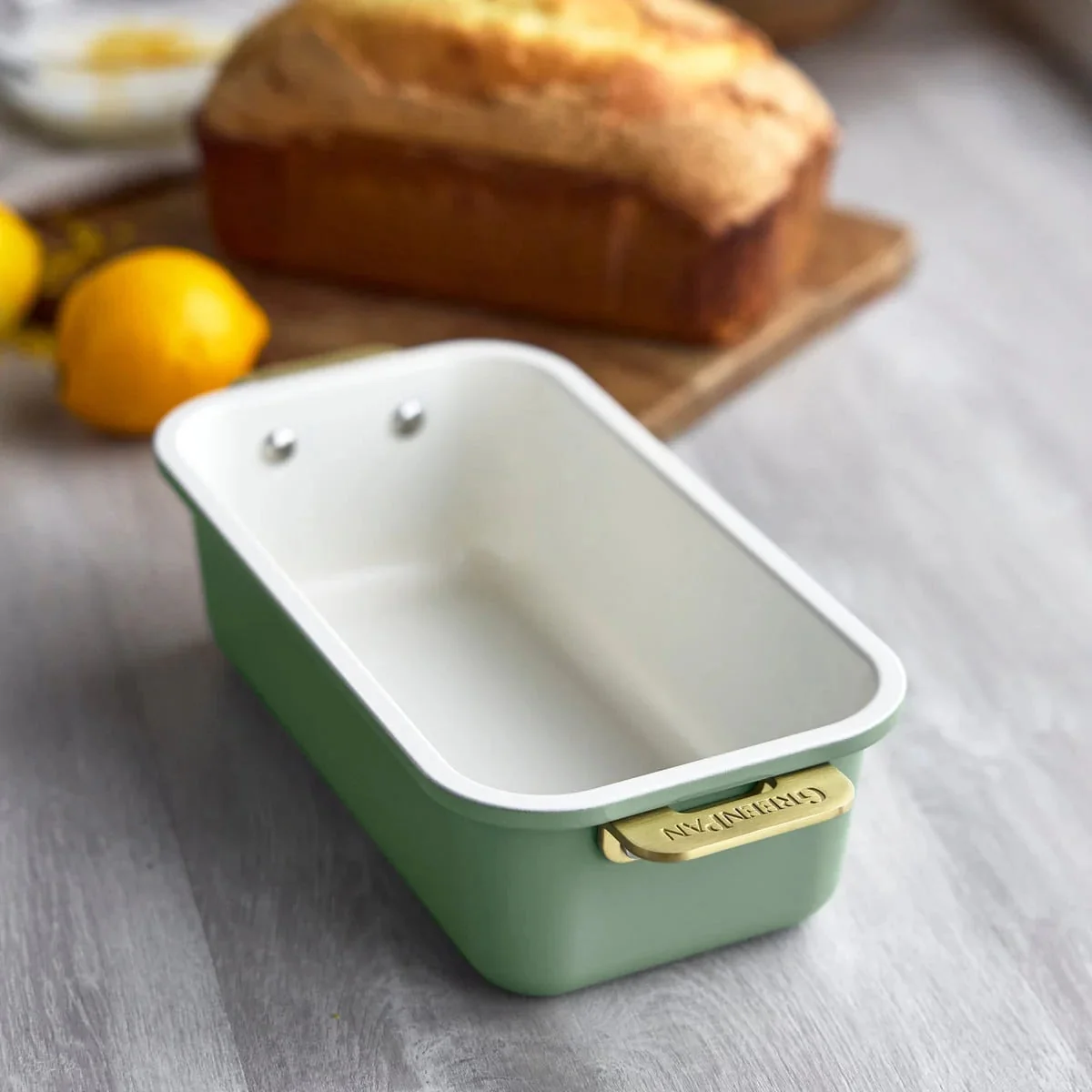 GreenPan Loaf Pan w Handles - Sage Green