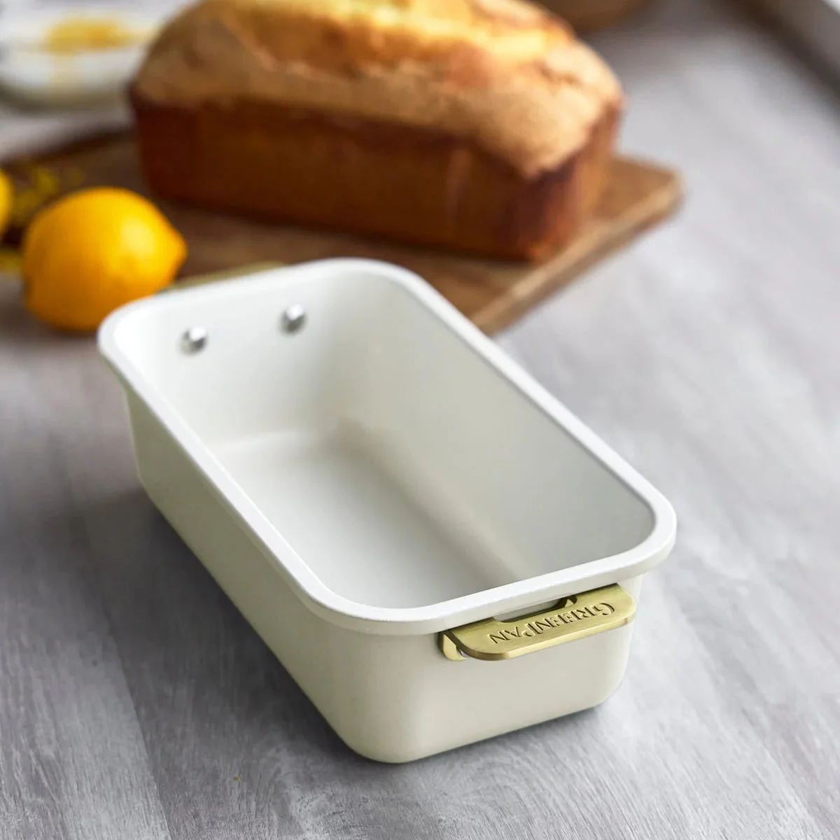 GreenPan Loaf Pan w Handles - Cream
