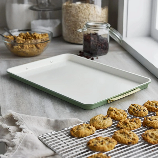 GreenPan Cookie Sheet w Handles - Sage Green
