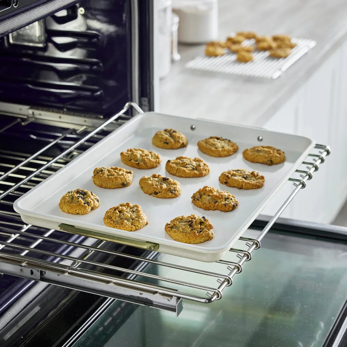 GreenPan Cookie Sheet w Handles - Cream