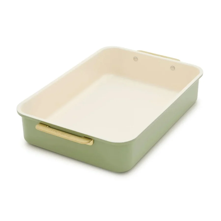GreenPan Rectangular Cake/Roast Pan w Handles - Sage Green
