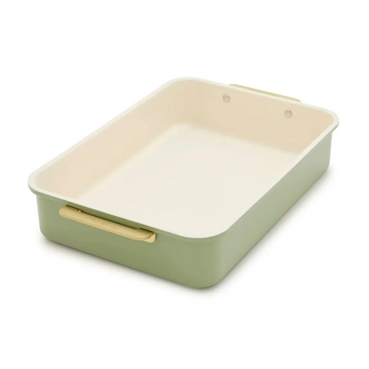 GreenPan Rectangular Cake/Roast Pan w Handles - Sage Green