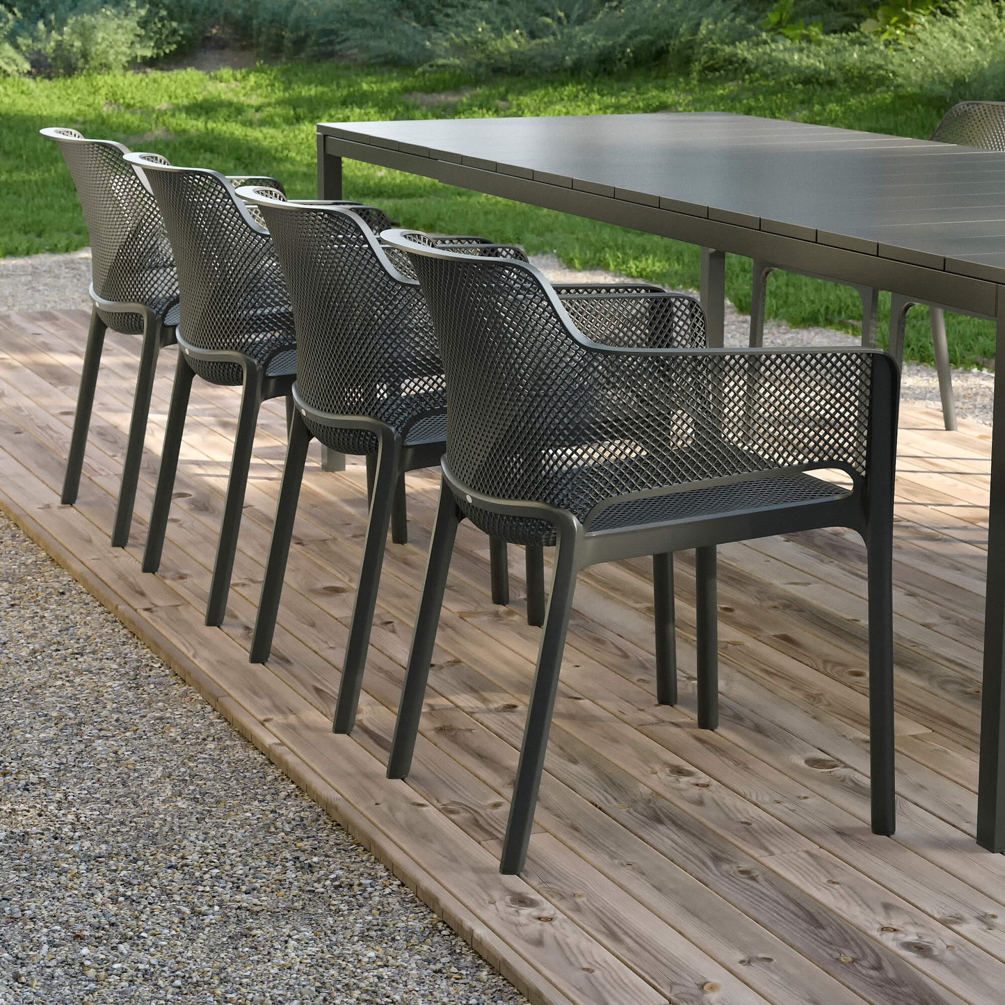 Net Stackable Outdoor Chair, Charcoal