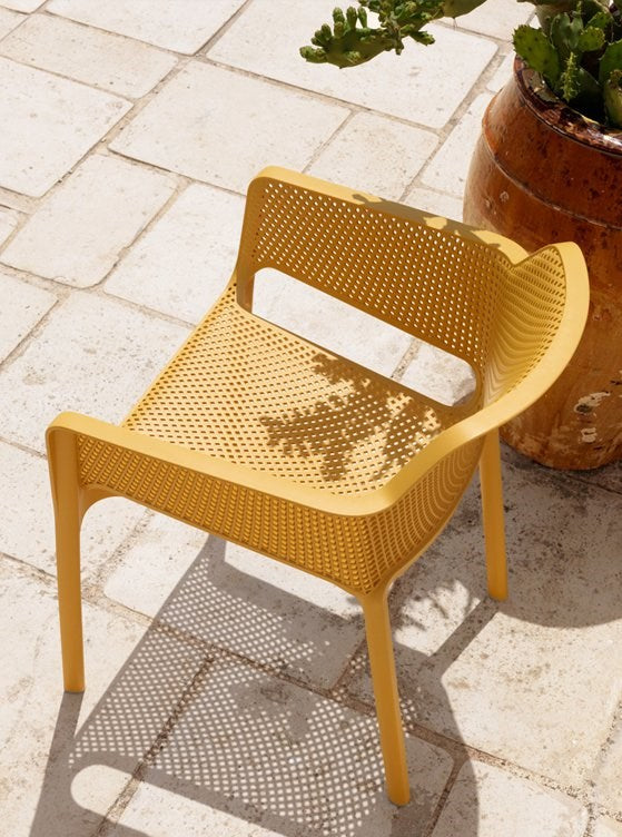 Net Stackable Outdoor Chair, Mustard