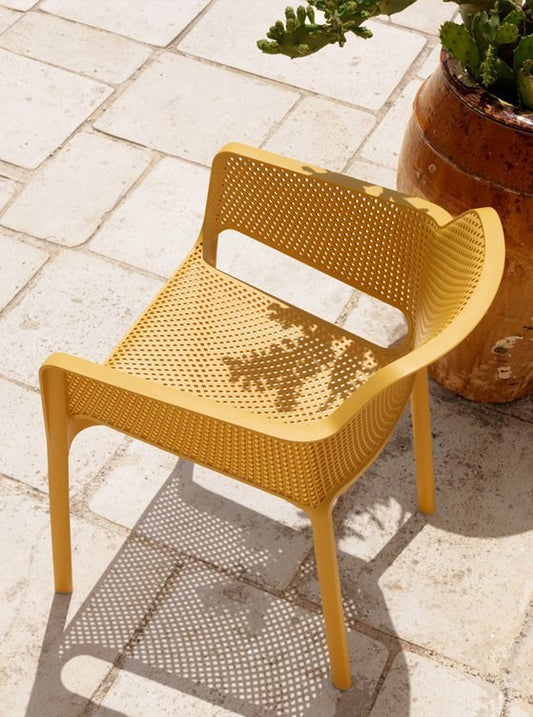 Net Stackable Outdoor Chair, Mustard