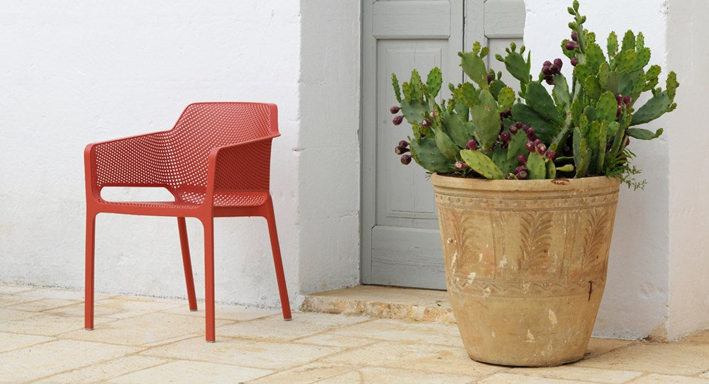 Net Stackable Outdoor Chair, Coral