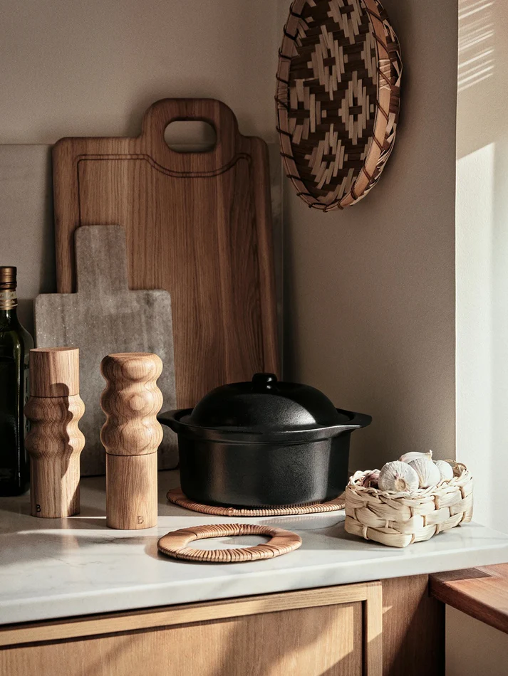 BROSTE Salt/Pepper Grinder Edgar Three Ring - Natural