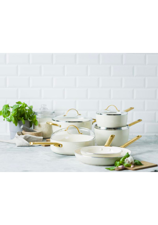 GreenPan Padova 6 (10) Piece Cookset - Cream