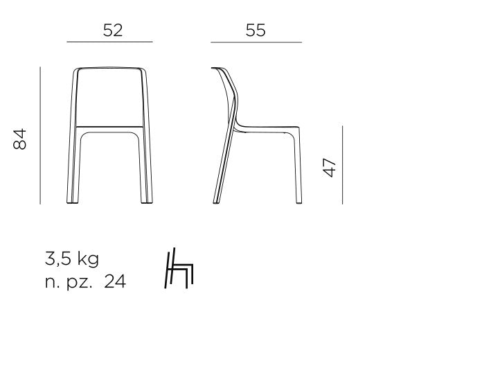 Bit Stackable Outdoor Chair, Charcoal