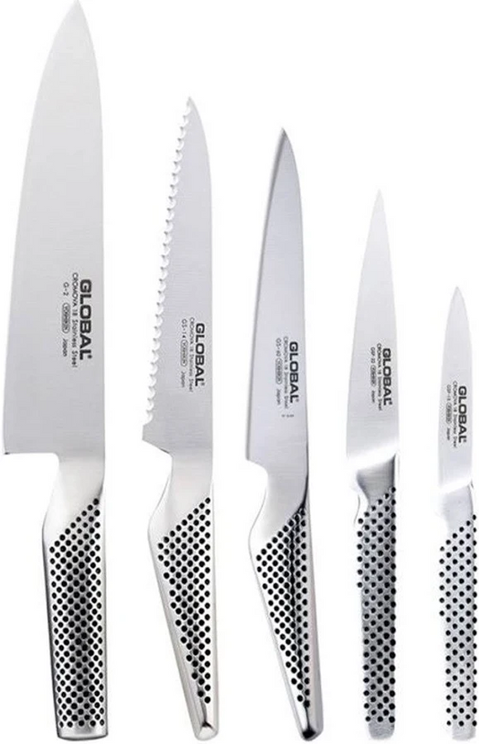 GLOBAL Katana 6 Piece Knife Block Set - Walnut