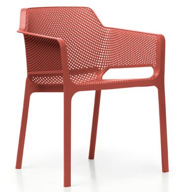 Net Stackable Outdoor Chair, Coral